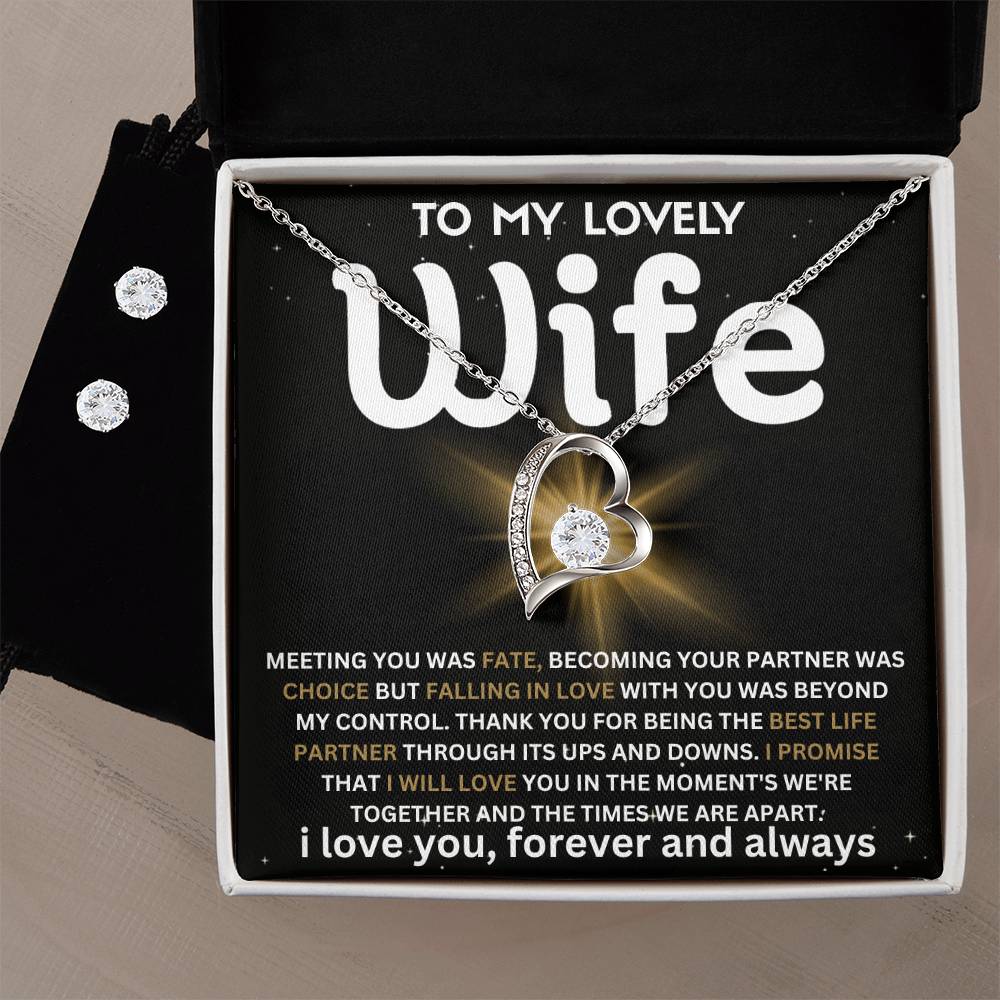 My Lovely Wife - Best Life Partner - Open Heart Necklace